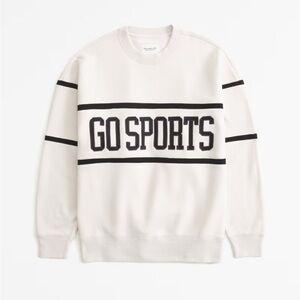 Abercrombie & Fitch Vintage White and Black 'Go Sports' Sweatshirt